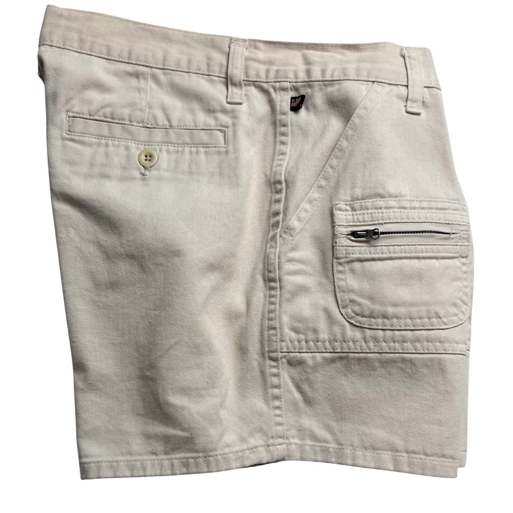 VTG Polo Jeans Co Ralph Lauren Womens Beige Cargo Utility Shorts Size 8 Tan